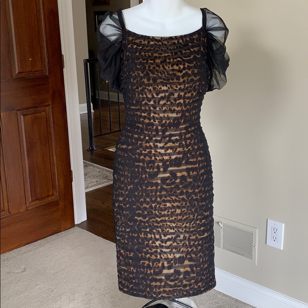 Animal print chiffon dress